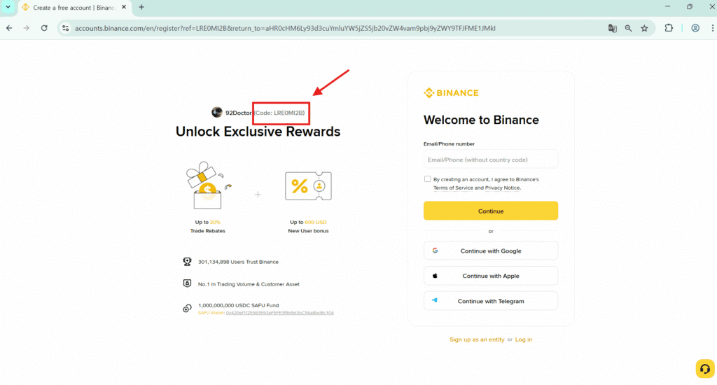 바이낸스 회원가입 방법 수수료 45% 할인 추천인 레퍼럴 코드 2 바이낸스 레퍼럴 확인 1